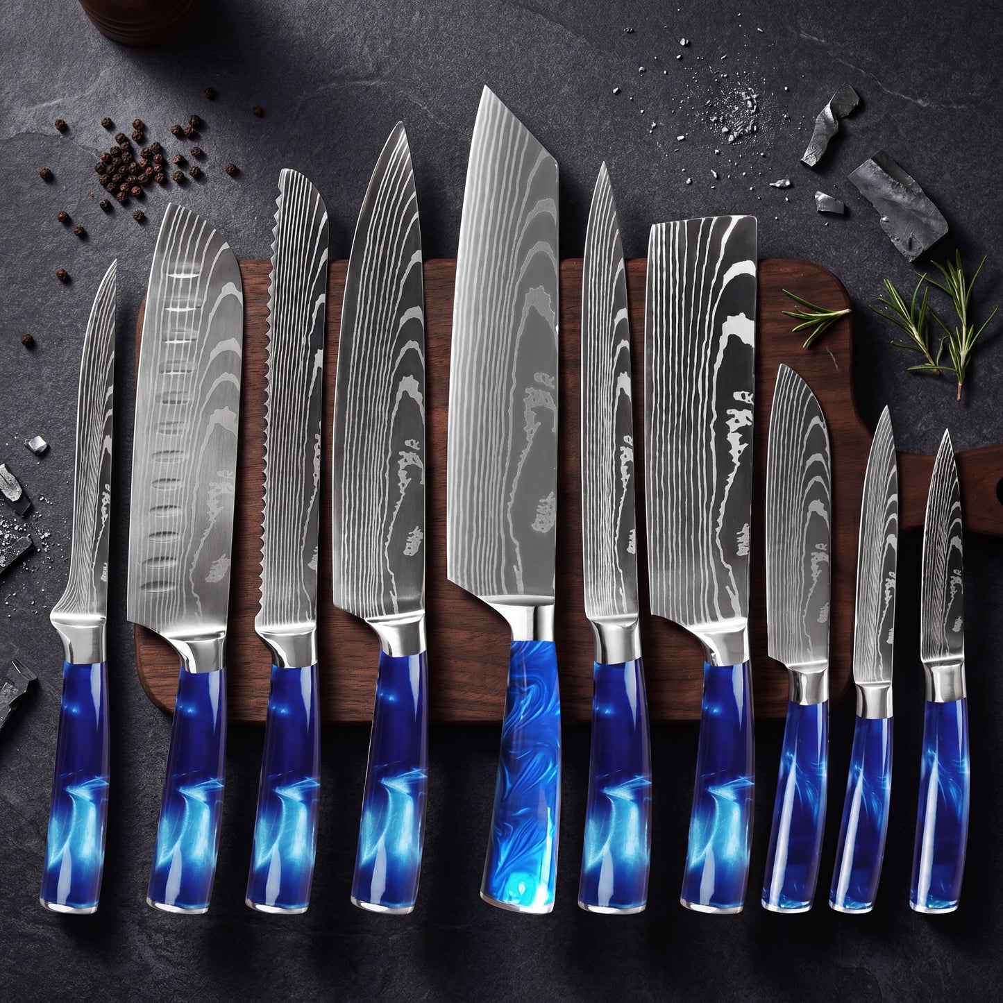 Damascus Pattern Blade 10-piece set