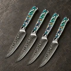 Four Abalone steak knives