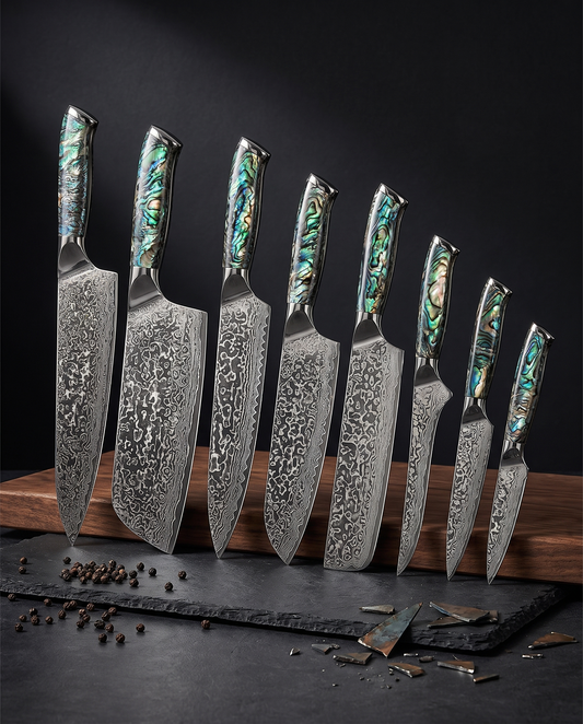Abalone 8-piece set, complete set shown
